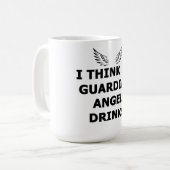 Mug Je Pense Que Mon Ange Gardien Boit (Devant gauche)
