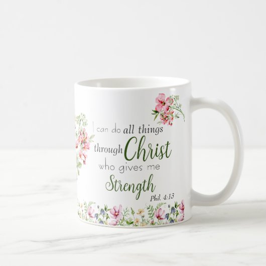 Mug Je peux faire toutes choses Verse de la Bible avec (Droite)