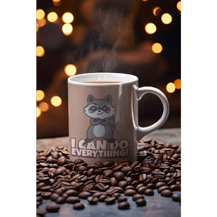 Mug Je peux tout faire ! Cadeau de raton laveur confia