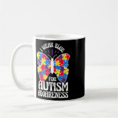 Mug Je Porte Du Bleu Pour L'Autisme Papillon De Sensib (Gauche)