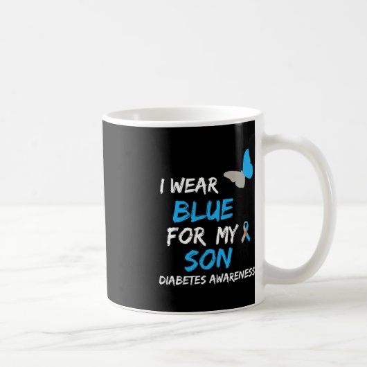 Mug Je Porte Du Bleu Pour Mon Fils Diabète Sensibilisa (Droite)