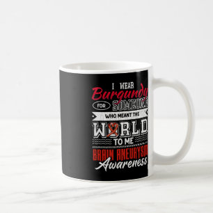 Mug Je Porte Du Rouge foncé Pour Quelqu'Un Aneurysme C