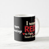 Mug Je porte du rouge pour lutter contre les maladies (Devant droit)