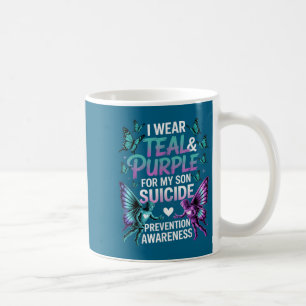Mug Je porte du sarcelle et du violet pour la préventi