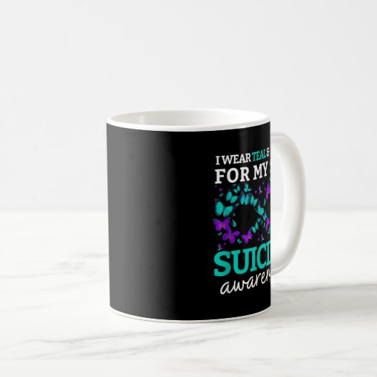 Mug Je Porte Du Violet Et Turquoise Pour Mon Fils Suic (Devant droit)