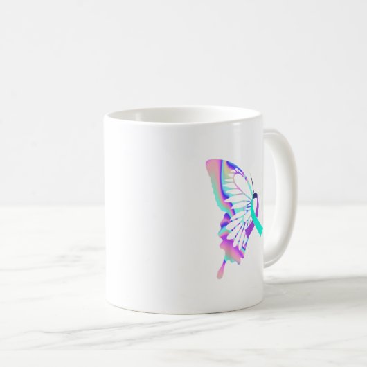 Mug Je Porte le & Turquoise; Purple Suicide Prevent (Devant droit)