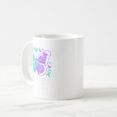 Mug Je Porte le & Turquoise; Purple Suicide Prevent (Devant gauche)