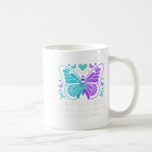 Mug Je Porte le & Turquoise; Purple Suicide Prevent (Droite)