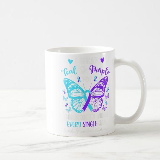 Mug Je Porte le & Turquoise; Purple Suicide Prevent (Droite)