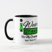Mug Je porte le petit-fils vert de ruban (rétro) - (Gauche)