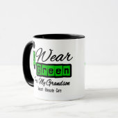 Mug Je porte le petit-fils vert de ruban (rétro) - (Devant gauche)