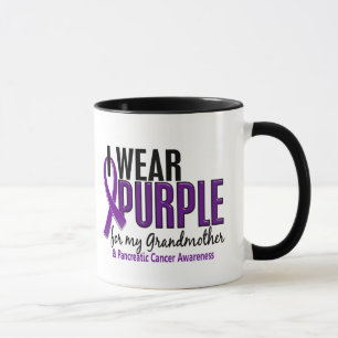 Mug Je porte le pourpre pour le Cancer pancréatique d