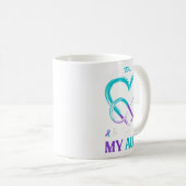 Mug Je Porte Turquoise & ; Violet En Mémoire De Ma (Devant droit)
