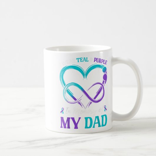 Mug Je Porte Turquoise & ; Violet En Mémoire De Mon (Droite)