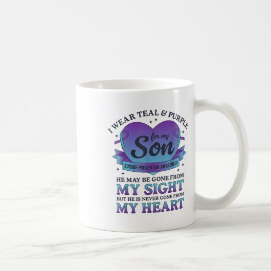 Mug Je Porte Turquoise & Violet Pour Mon Fils Suic (Droite)