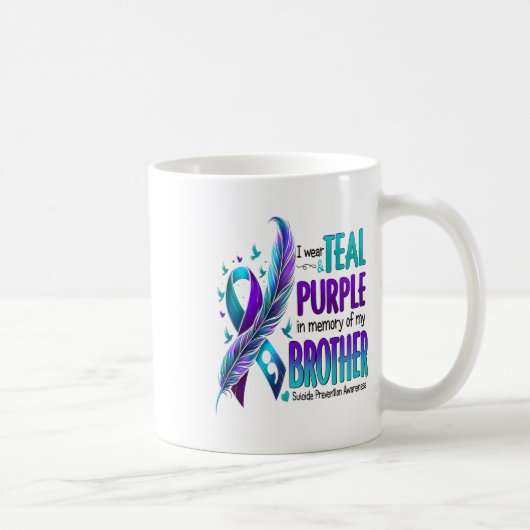 Mug Je Porte Turquoise Et Violet Pour Mon Frère Suicid (Droite)
