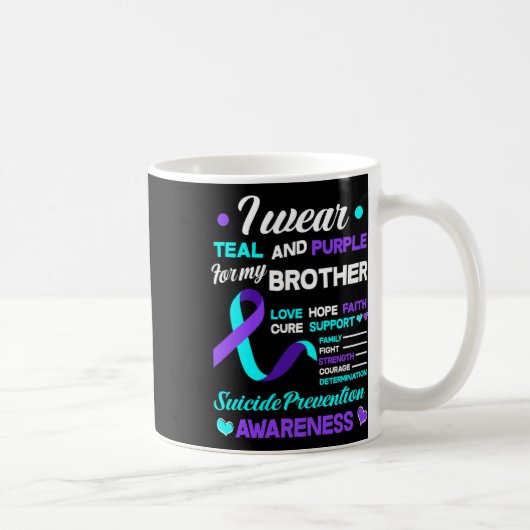 Mug Je Porte Turquoise Et Violet Pour Mon Frère Suicid (Droite)