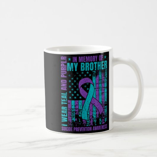Mug Je Porte Turquoise Et Violet Pour Mon Frère Suicid (Droite)