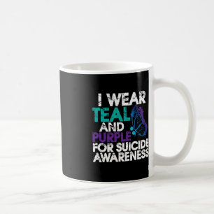 Mug Je porte un soutien Turquoise et pourpre Sensibili