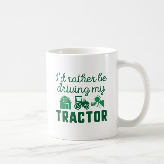 Mug Je préfère conduire mon tracteur (Droite)