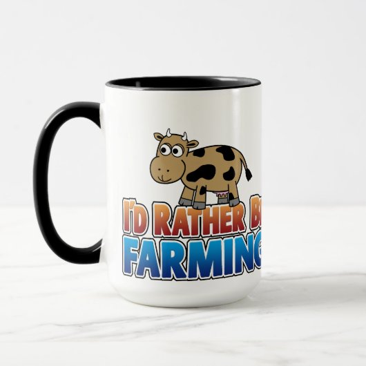Mug Je préfère cultiver - Vache Laitière Brown (Gauche)