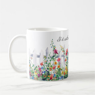 Mug Je préfère être jardinage, clôture et fleurs