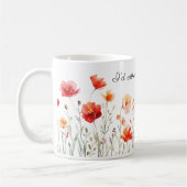 Mug Je préfère jardiner des fleurs d'aquarelle (Gauche)