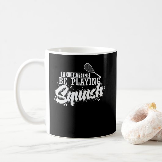 Mug Je préfère jouer au squash (Avec donut)