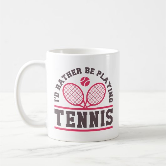 Mug Je préfère jouer au tennis (Gauche)