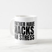 Mug Je préfère les collations au stress – Nourriture d (Devant gauche)