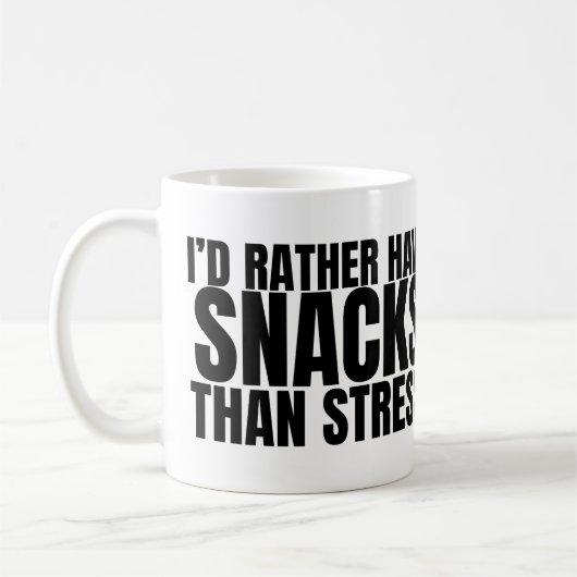 Mug Je préfère les collations au stress – Nourriture d (Gauche)
