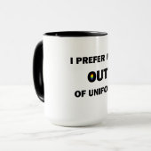 Mug Je Préfère Les Hommes Hors Uniforme (Devant gauche)