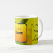 Mug Je préfère pêcher ! - Vert clair et jaune (Devant droit)