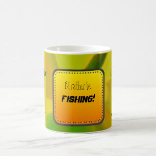 Mug Je préfère pêcher ! - Vert clair et jaune