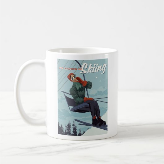 Mug Je préfère skier Imprimer (Gauche)