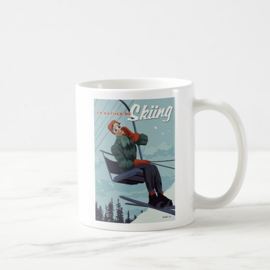Mug Je préfère skier Imprimer (Droite)