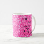 Mug Je Préférerais Boire Rosé Parties scintillant Rose (Devant droit)