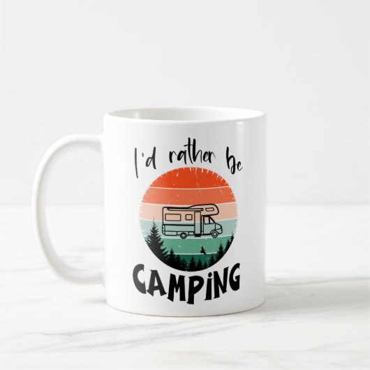 Mug Je préférerais camper mobile-caravane — design gra (Gauche)