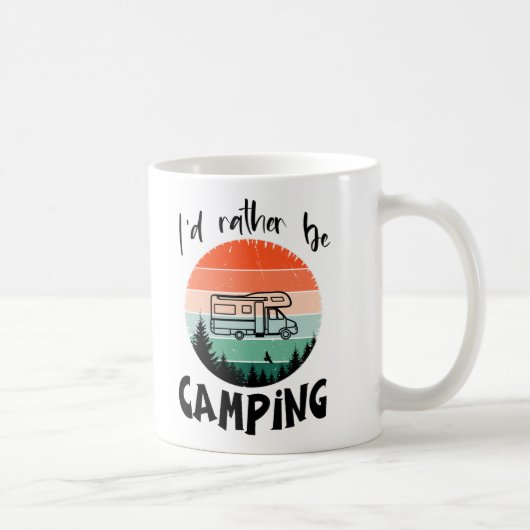 Mug Je préférerais camper mobile-caravane — design gra (Droite)