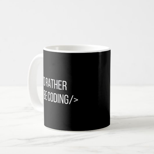 Mug Je Préférerais Coder Geek Ordinateur (Devant gauche)