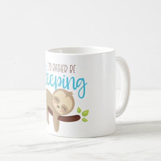 Mug Je Préférerais Dormir Bébé Sloth (Devant droit)