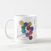 Mug Je préférerais être au crochet, votre nom, boules  (Gauche)