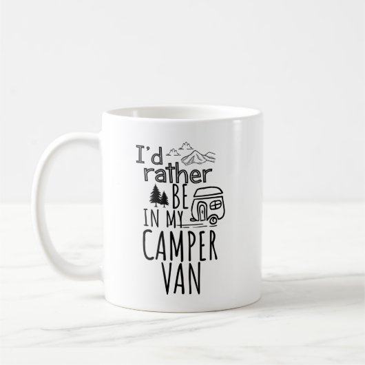 Mug Je préférerais être dans mon Camper Van (Gauche)
