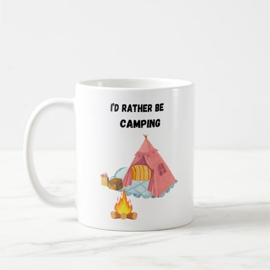 Mug Je préférerais être en camping (Gauche)