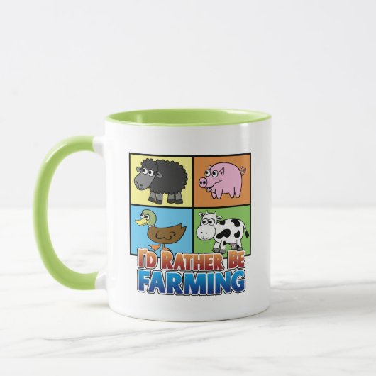 Mug Je préférerais être fermier ! - canard de vache à  (Gauche)