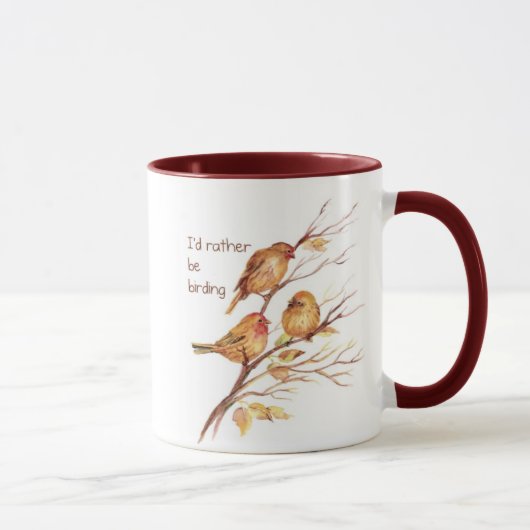 Mug Je Préférerais Être Oiseau, Oiseau, Éperviers (Droite)