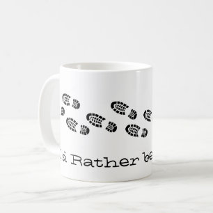Mug Je Préférerais Être Randonnées Boots Black White F