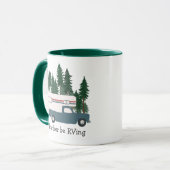Mug Je préférerais être RVing Retro Camper Tree CUSTOM (Devant gauche)