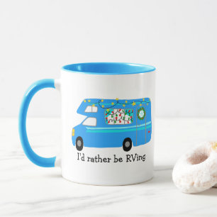 Mug Je préférerais être RVing Retro Christmas Camper C