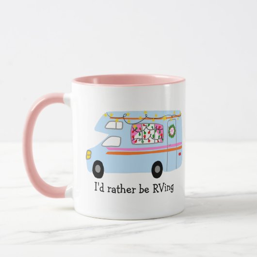 Mug Je préférerais être RVing Retro Christmas Camper C (Gauche)
